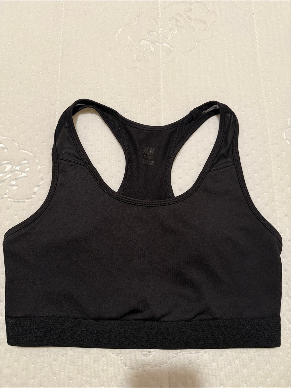 H&M Black Racerback Crop Sports Bra - Picture 1 of 2